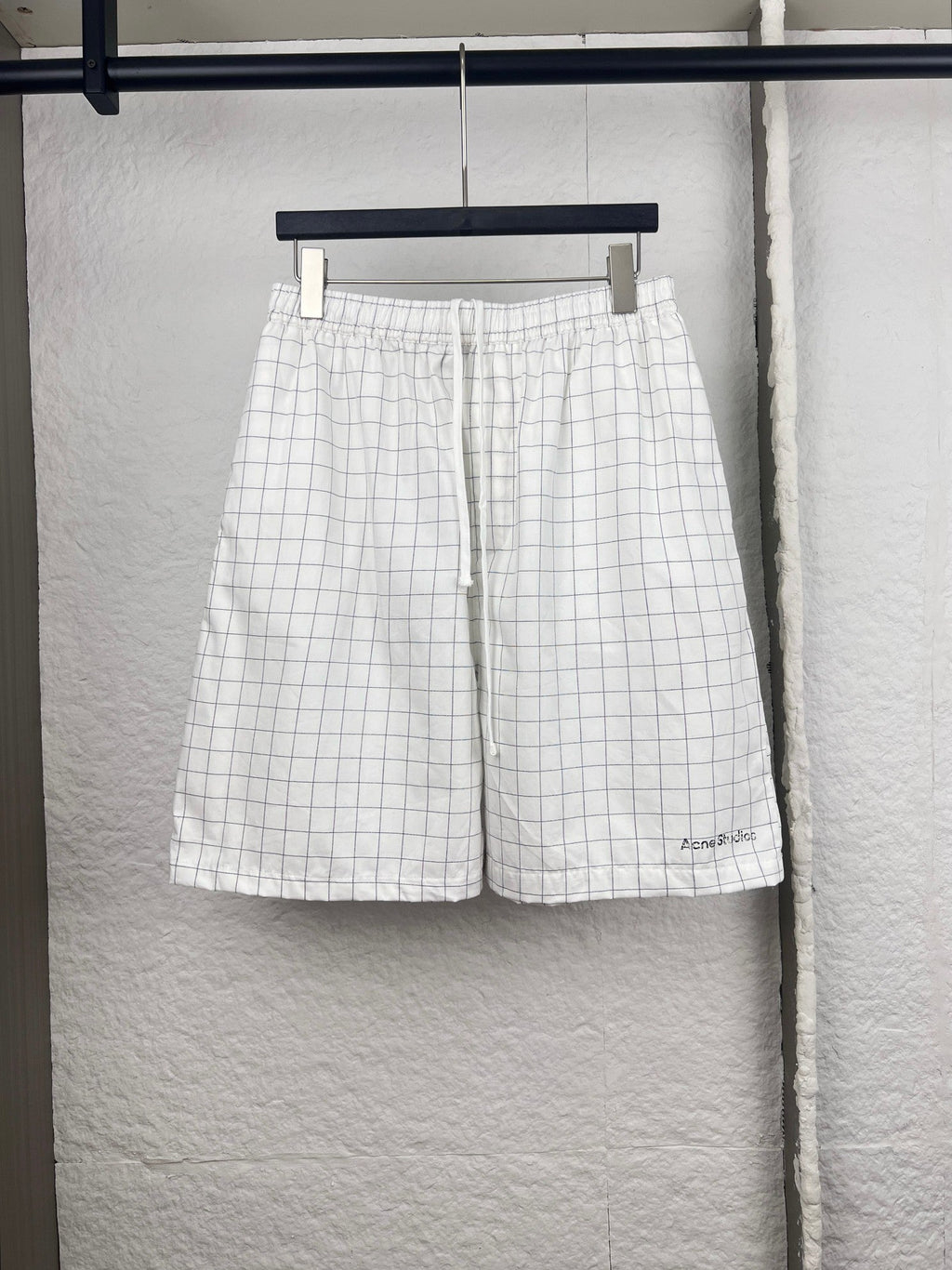 Acne Studios Grid‑Pattern Drawstring Casual Shorts