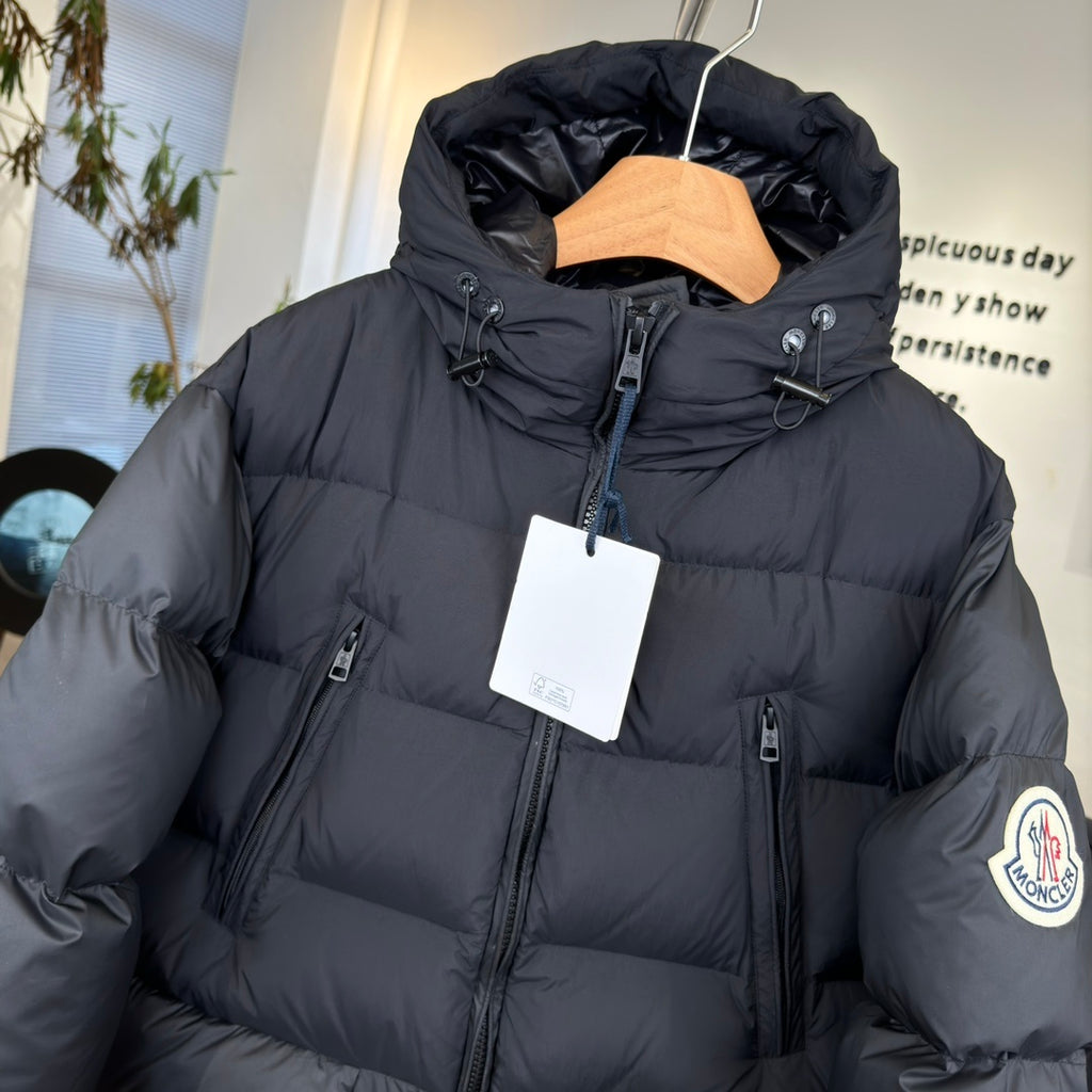 Moncler Bosona Long Down Coat – Oversized Logo