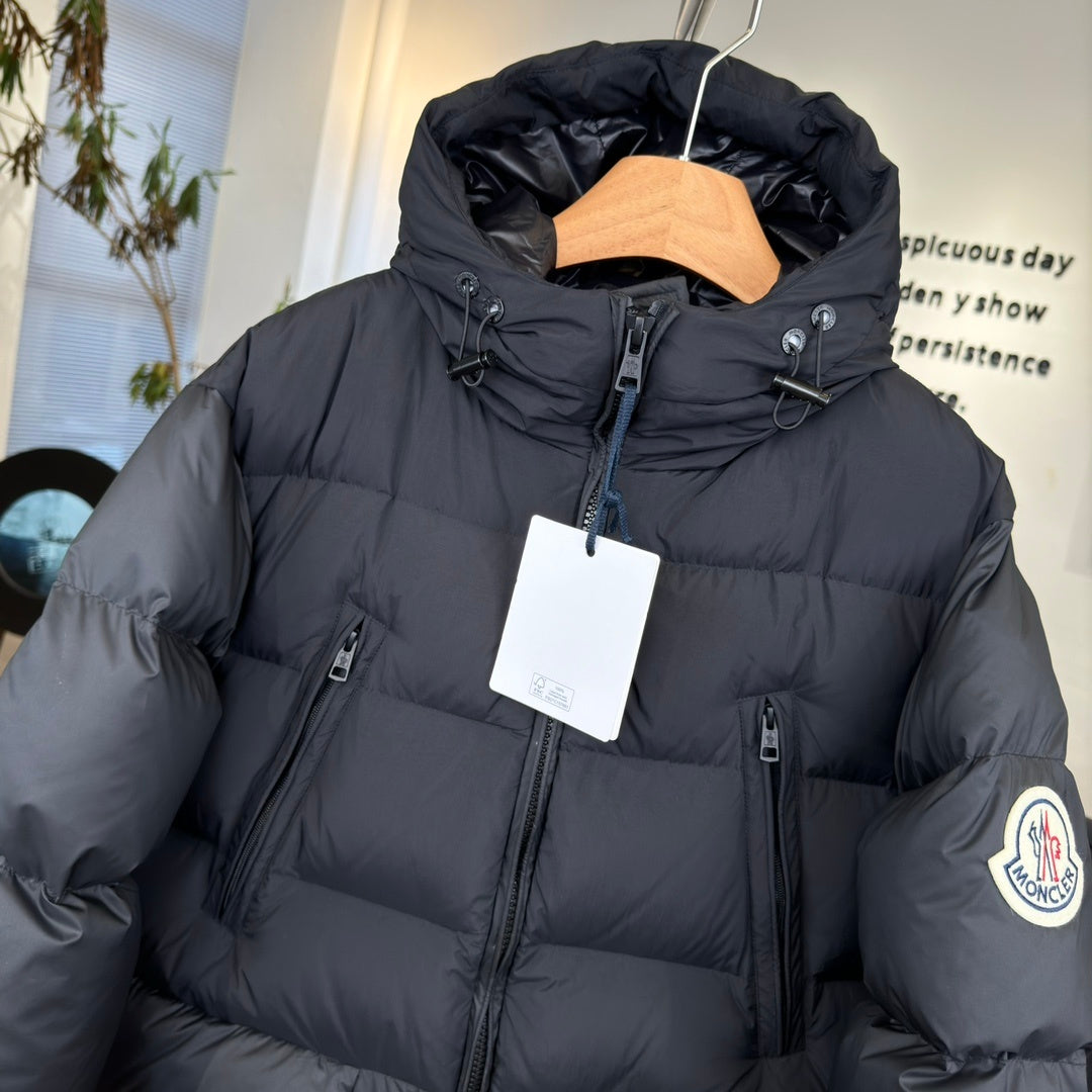 Moncler Bosona Long Down Coat – Oversized Logo