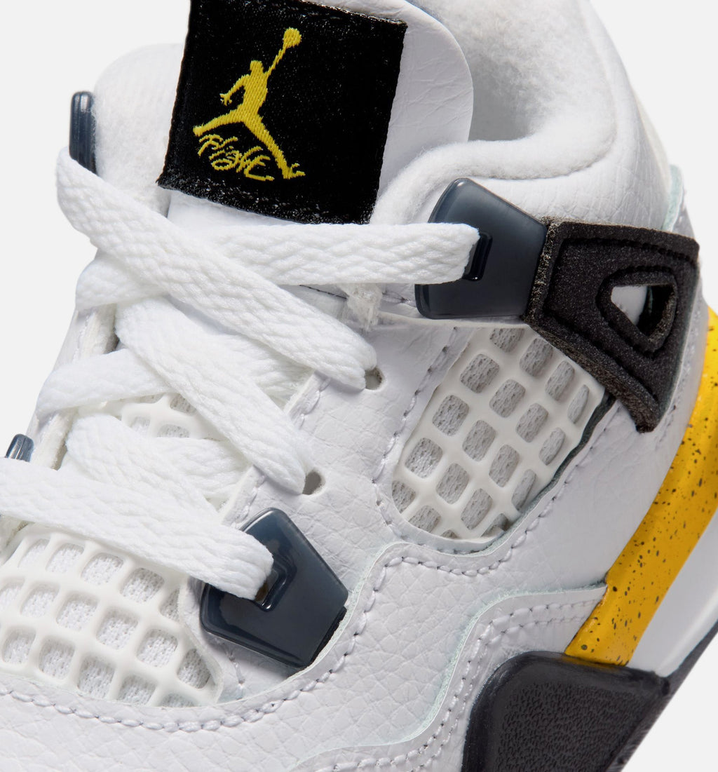 Air Jordan 4 Retro Rare Air Tour Yellow Infant/Toddler Lifestyle Shoe – White/Dark Blue Grey/Black/Tour Yellow