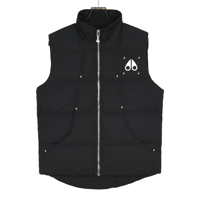 Moose Knuckles 23SS Metal Rivet Down Vest — Black & White