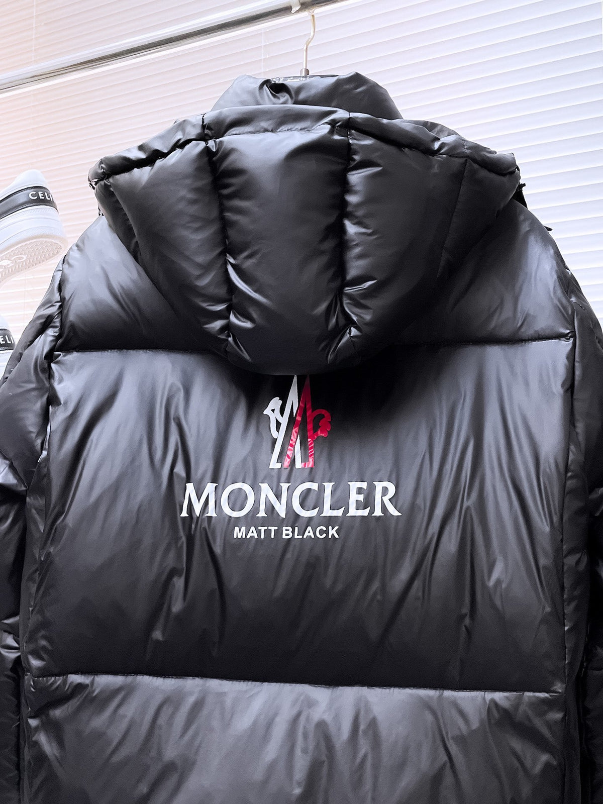 Moncler Matt Black Edition Stand Collar Hooded Down Jacket