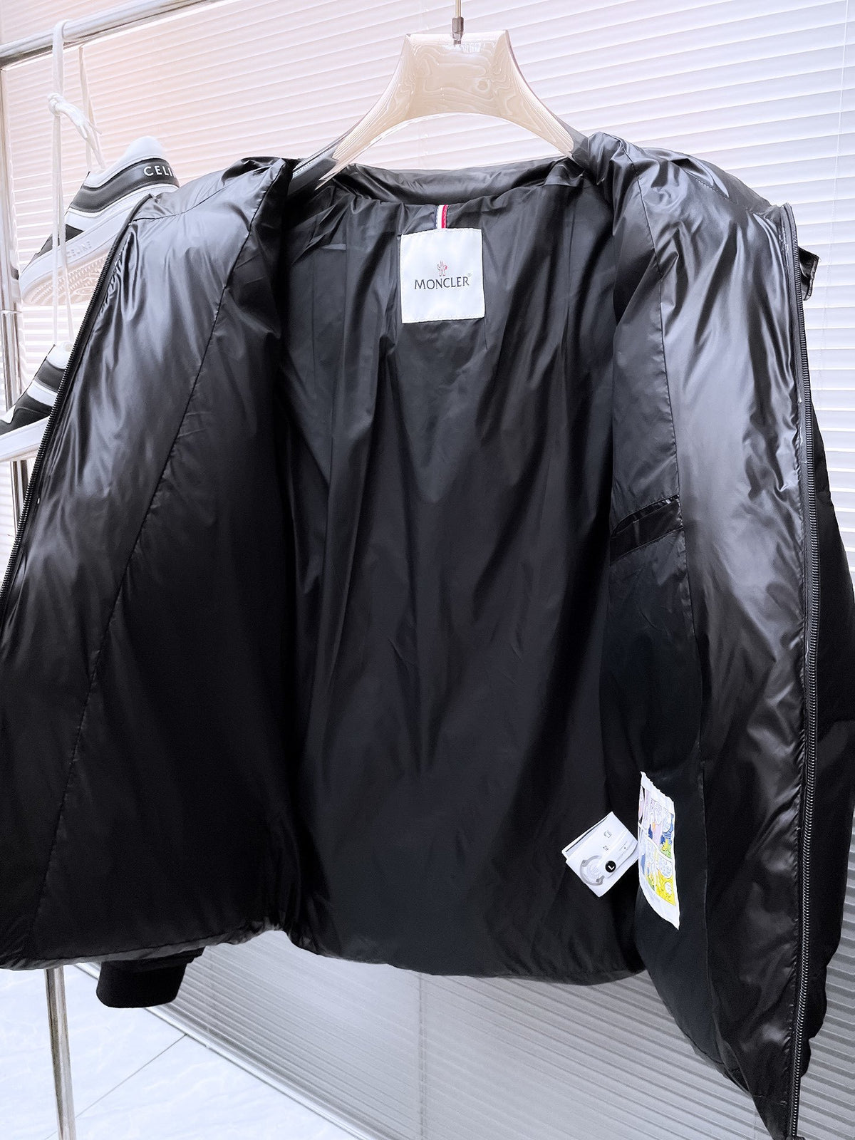 Moncler Matt Black Edition Stand Collar Hooded Down Jacket