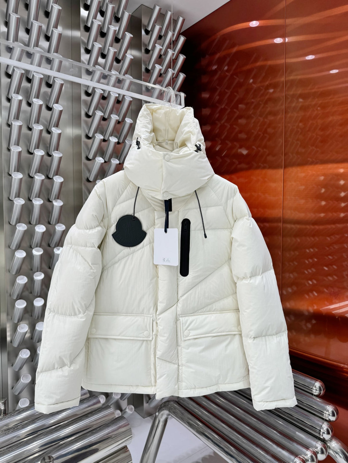 Moncler Genius Hooded Down Jacket — Off-White