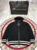 Moose Knuckles Sherpa Hoodie Jacket — MOOSE Back Text — Black