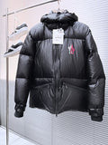 Moncler Matt Black Edition Stand Collar Hooded Down Jacket