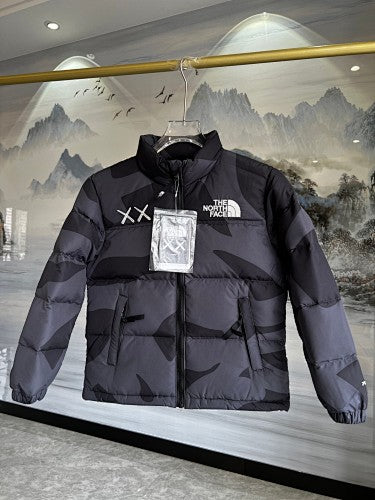 The North Face × KAWS Kids Nuptse Down Jacket — Black & White