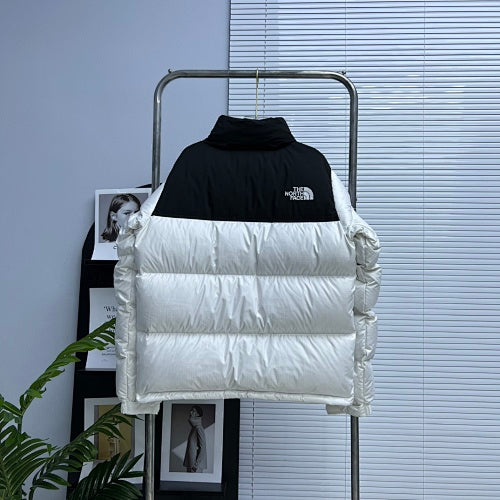 The North Face Nuptse Glossy Down Jacket — White/Black