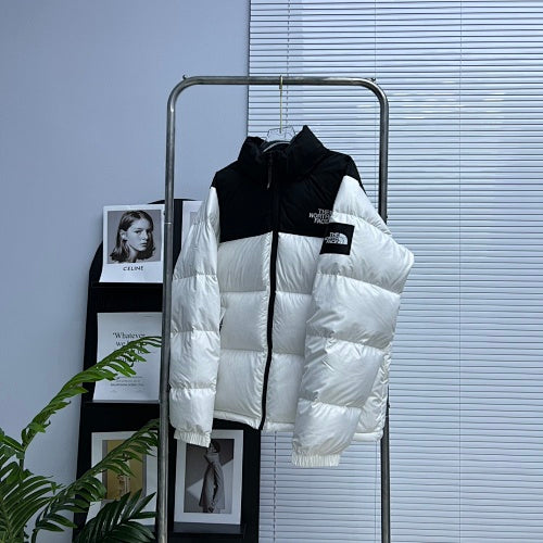 The North Face Nuptse Glossy Down Jacket — White/Black