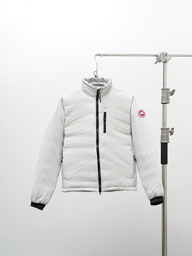 Canada Goose Lodge Stand Collar Down Jacket — White