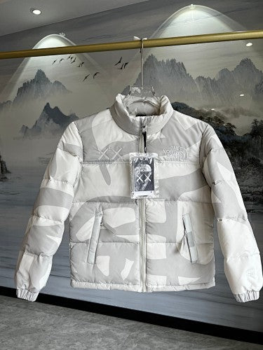 The North Face × KAWS Kids Nuptse Down Jacket — Black & White