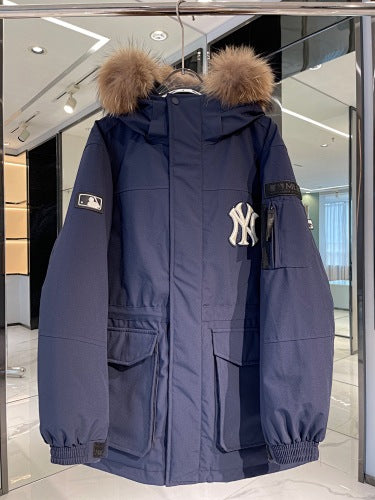 MLB NY Yankees Fur Collar Down Parka — Unisex