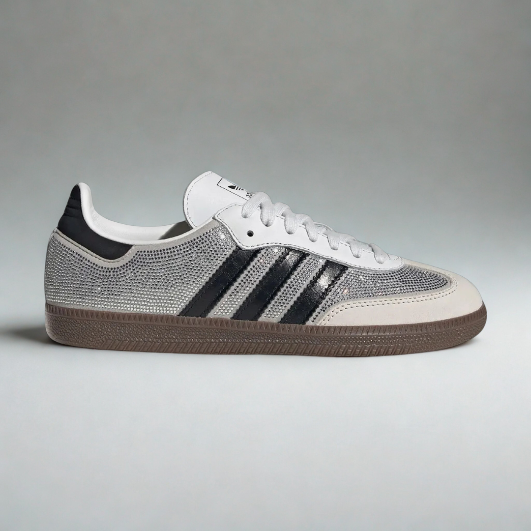 adidas Samba OG Rhinestone Crystal White Silver Women's