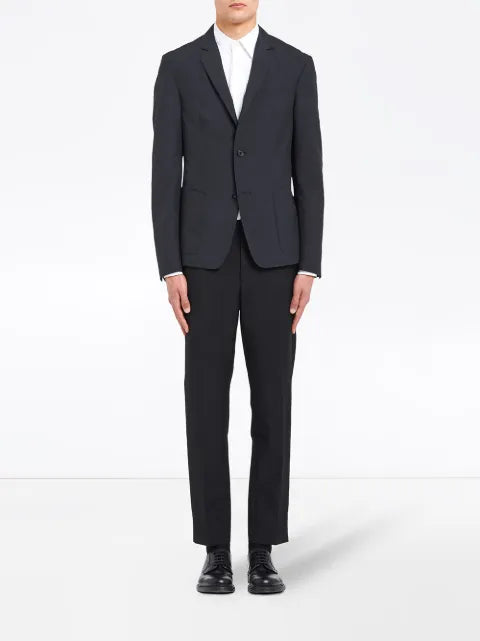 Prada technical poplin single-breasted jacket