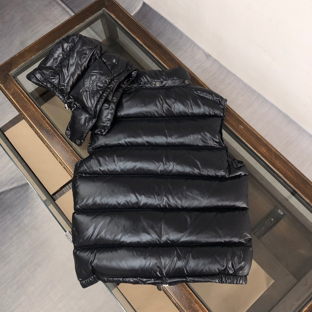 Moncler Hooded Lacquered Long Down Vest (Unisex)