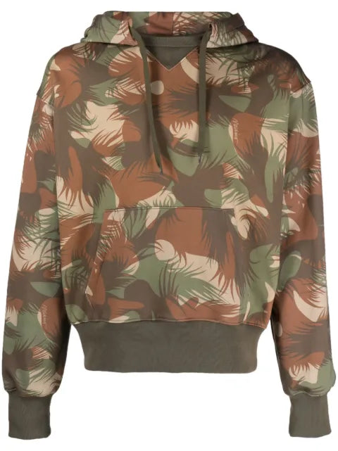Moschino palm tree-print cotton hoodie
