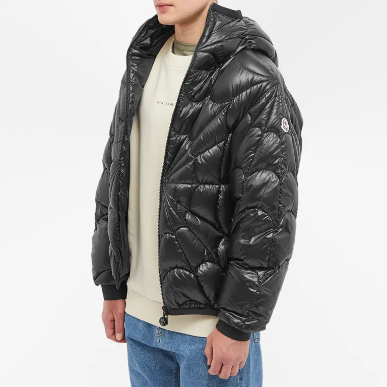 Moncler Violier Hooded Down Jacket — Black