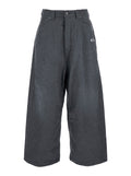 Balenciaga Men Grey Oversize Pants With Logo Detail On The Front And Logo Patch On The Rear In Cotton Man