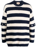 Gucci striped crew-neck brushed jumper