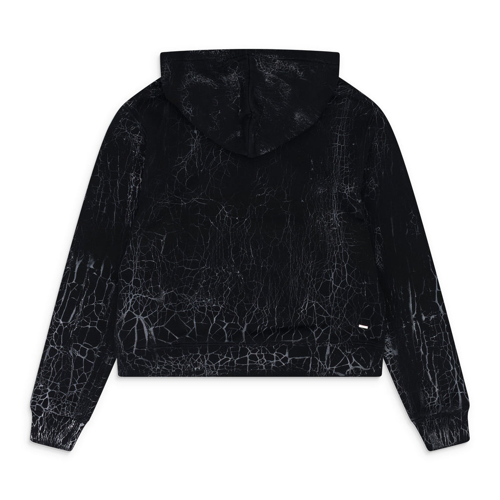 Black Cracked Dye Core Logo Hoodie