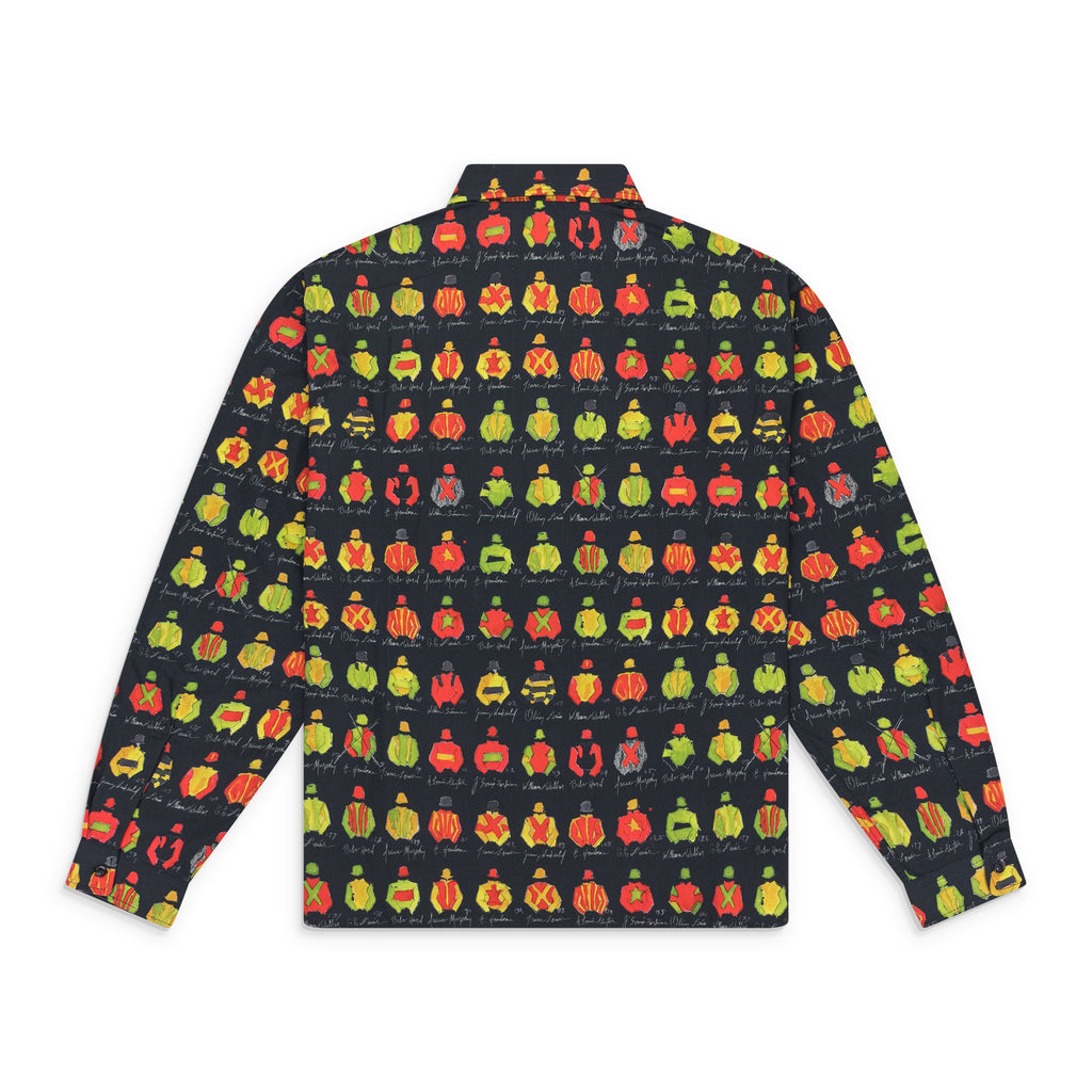 Black Watercolor Jockey Button Up
