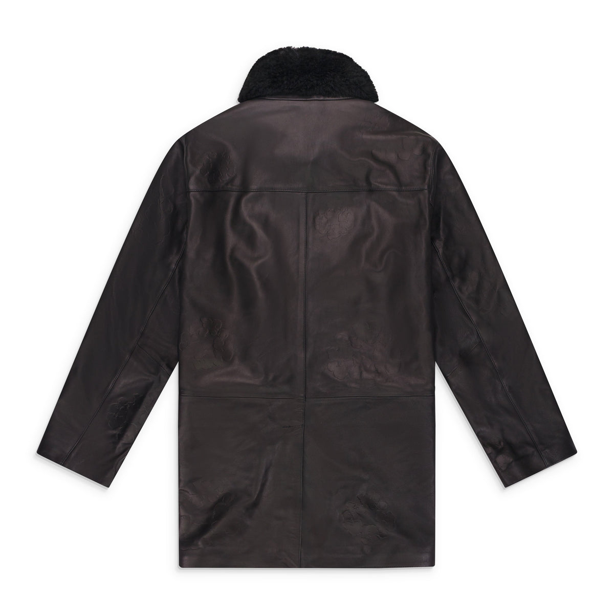 Black Oakland Wreath Winter Leather Coat