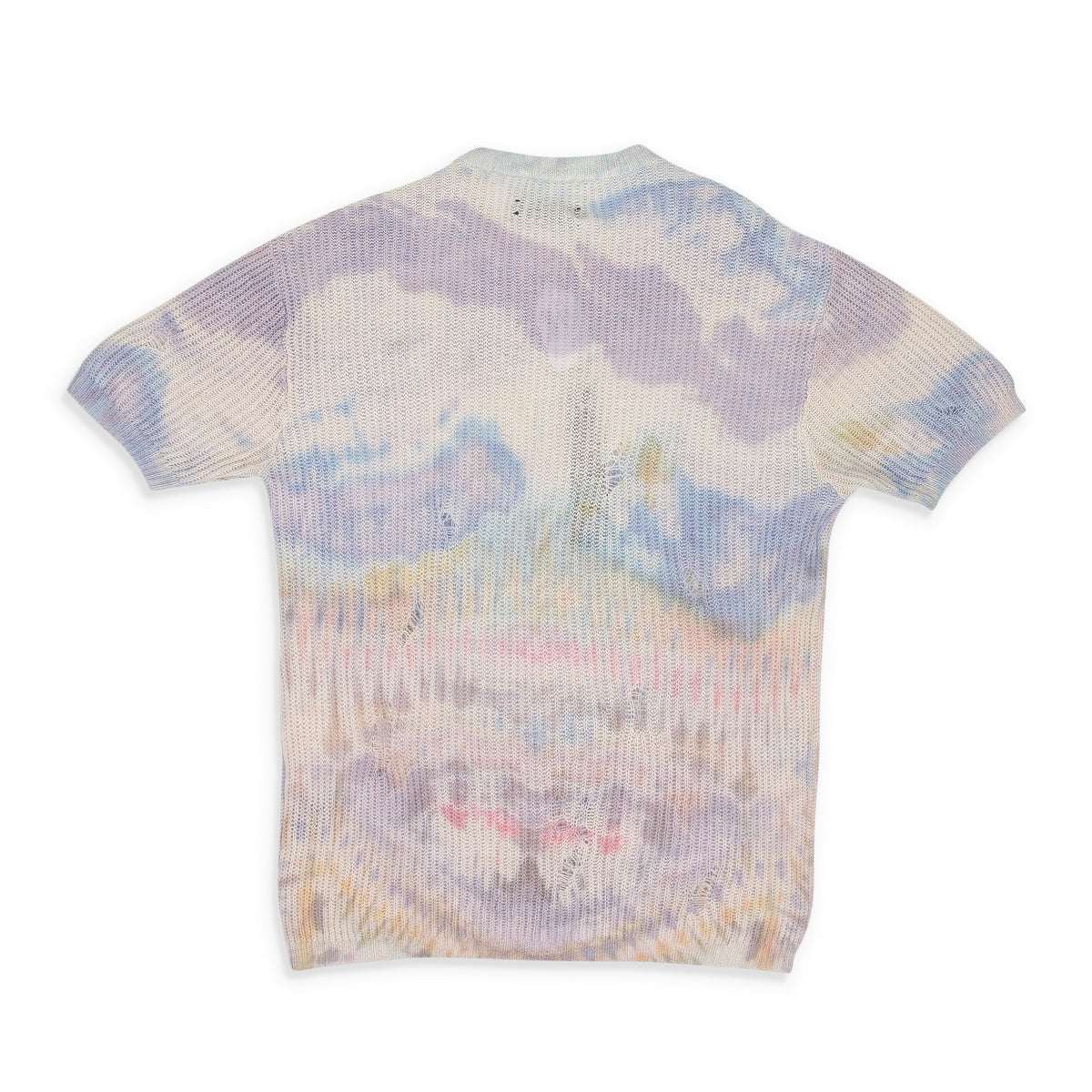 Purple Tie Dye Knit Short Sleeve Shirt