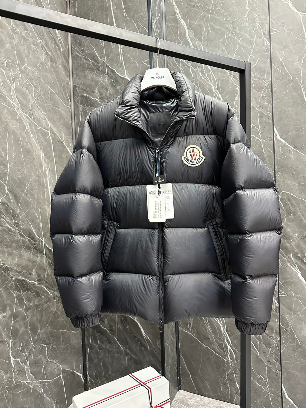 Moncler Oversized Badge Stand Collar Down Jacket (Unisex)