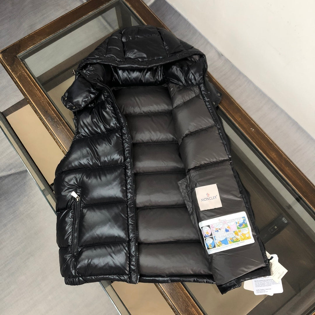 Moncler Hooded Lacquered Long Down Vest (Unisex)