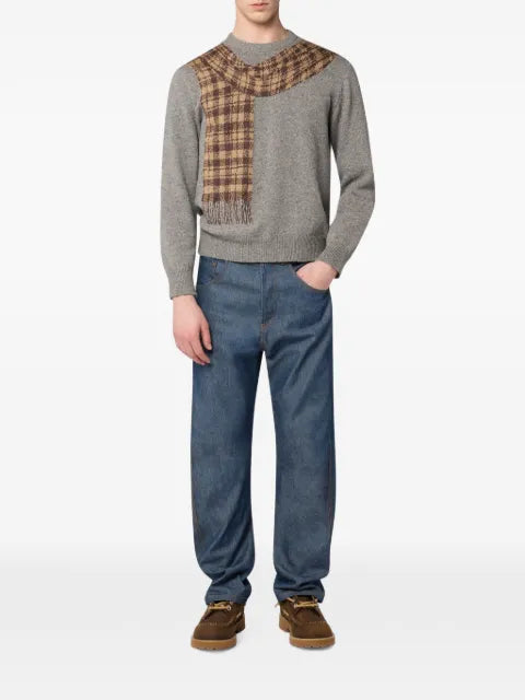 Moschino inlaid wool-and-silk blend pullover