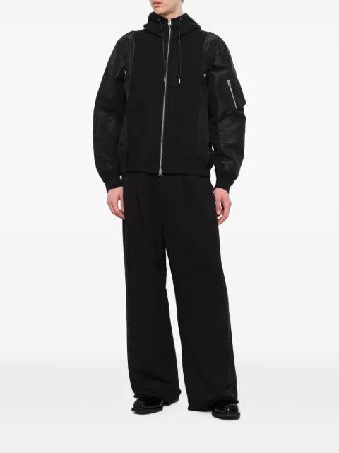 sacai panelled sponge sweat hoodie
