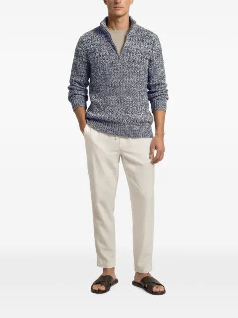 Orlebar Brown Lennard crochet-knit half-zip sweater