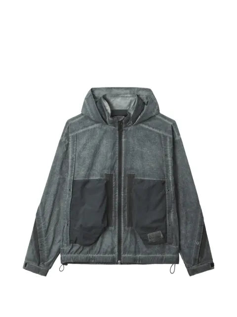FIVE CM panelled hooded jacket