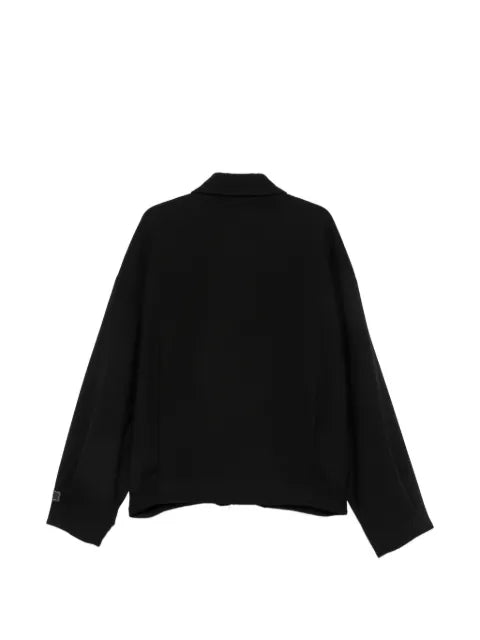Balmain logo-button spread-collar jacket