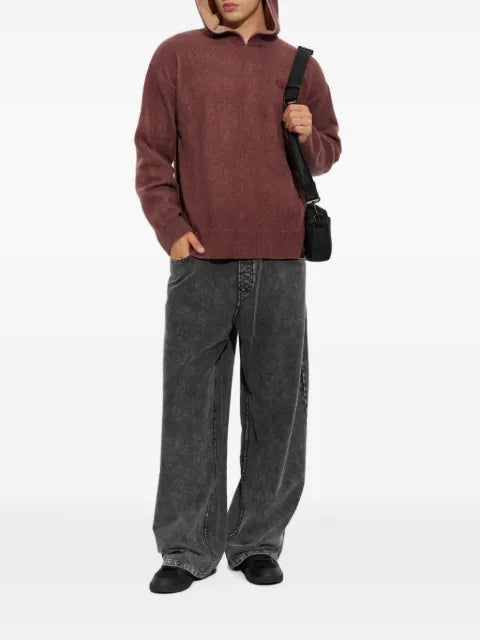 Diesel Double-dyed hoodie in wool-blend knit