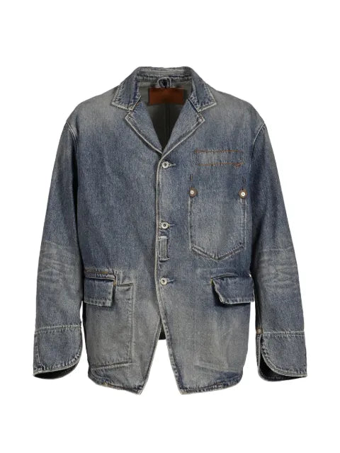 DAIRIKU stitched draping denim jacket