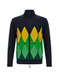 Ballantyne intarsia diamond-pattern cardigan