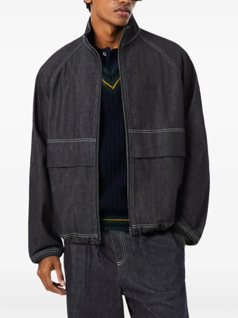 Lacoste contrast-stitch denim jacket