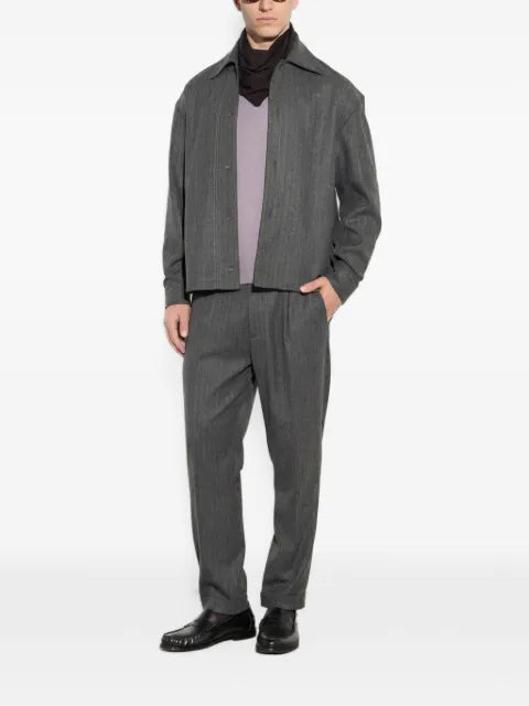 Paolo Pecora pinstriped loose-fit shirt jacket