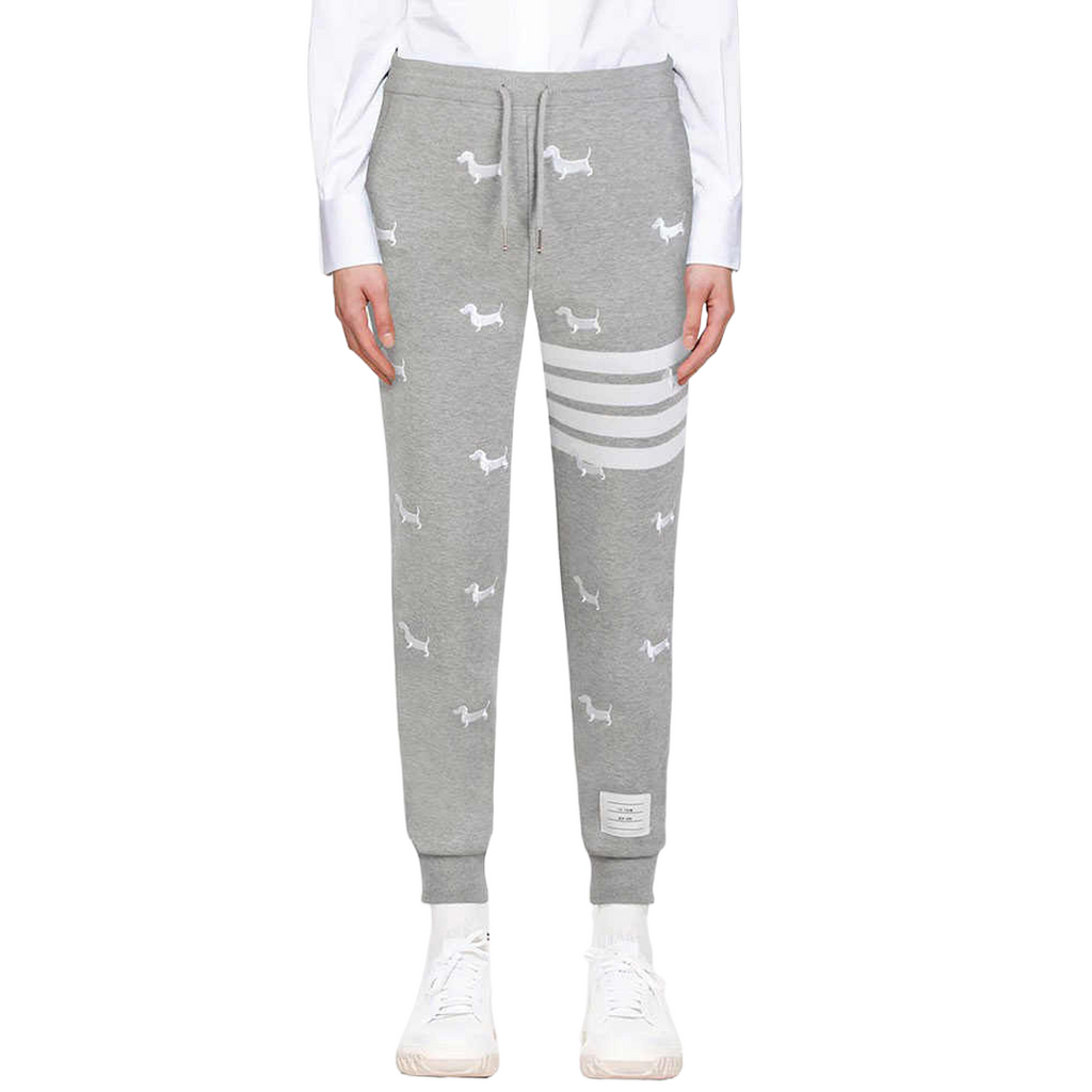 Thom Browne Style Embroidered sweatpants