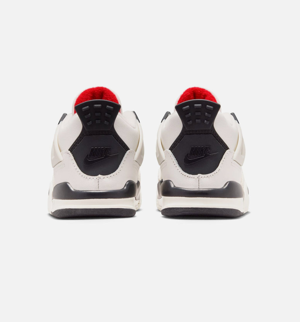 Air Jordan 4 Retro Flight Club Infant & Toddler Lifestyle Shoes - Sail/Black/University Red