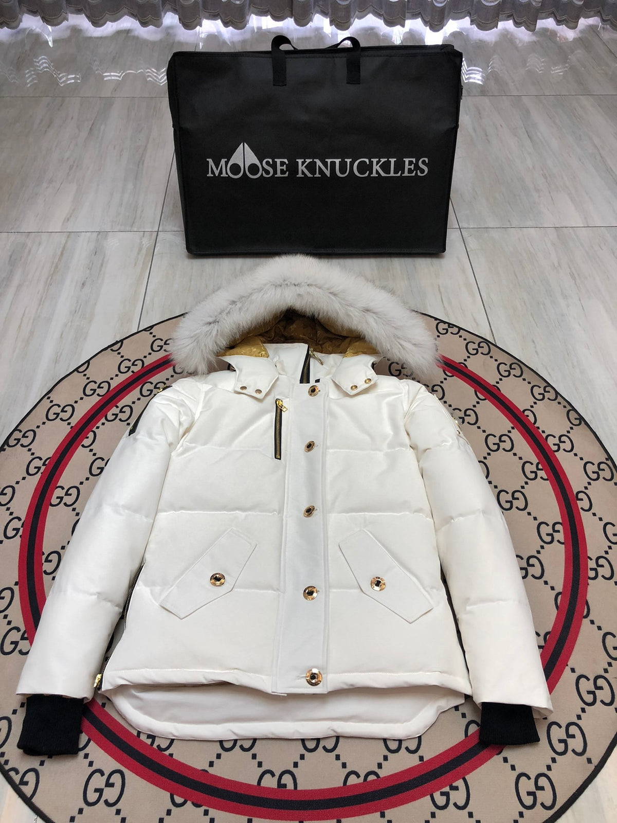 Moose Knuckles Women's Fur-Trim Snap-Front Down Jacket