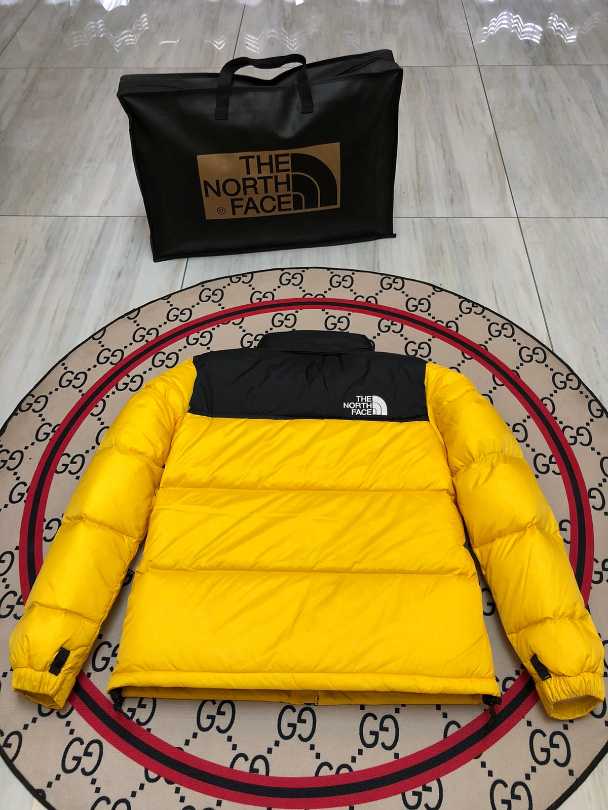 The North Face 1996 Retro Nuptse Jacket — Yellow, Teal & White