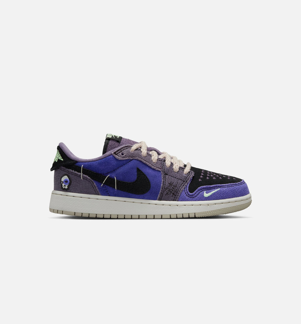 Air Jordan 1 Low OG Regency Purple Grade School Lifestyle Shoes - Regency Purple / Vapor Green / Dark Raisin