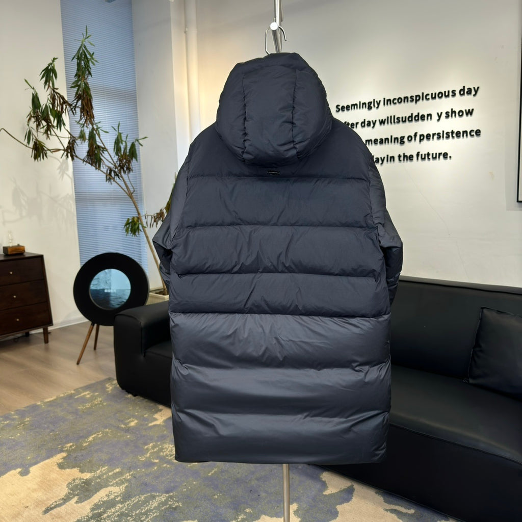Moncler Bosona Long Down Coat – Oversized Logo