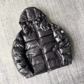 Moncler Maya Hooded Down Jacket — Black & White