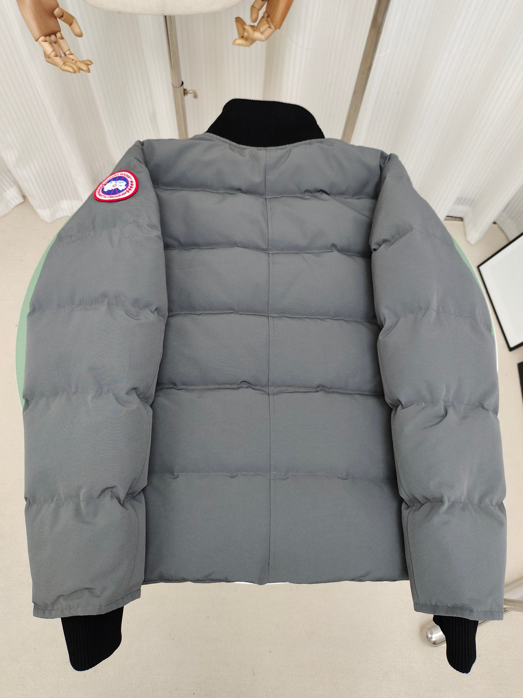 Canada Goose Colorblock Puffer Bomber – Gray / Mint (Unisex)