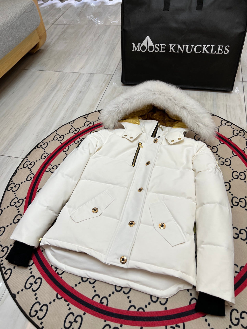 Moose Knuckles Women's Fur-Trim Snap-Front Down Jacket