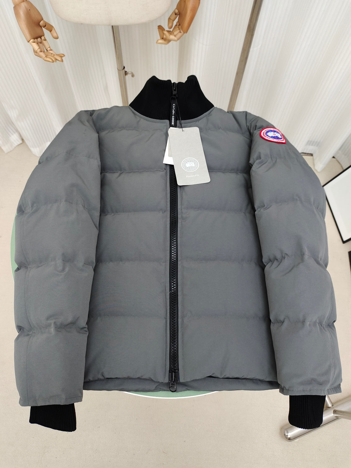Canada Goose Colorblock Puffer Bomber – Gray / Mint (Unisex)