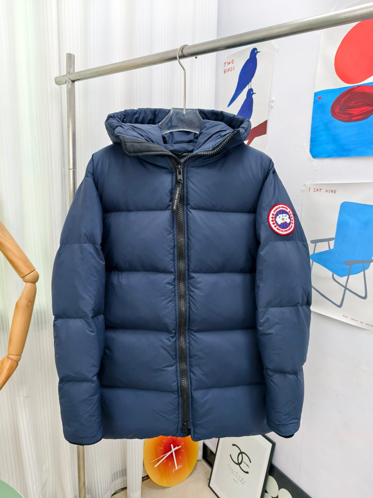 Canada Goose Lawrence Hooded Down Puffer Coat — Navy